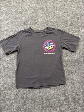 Kids Mario Cart T Shirt Size 8 Grey (minor stains)